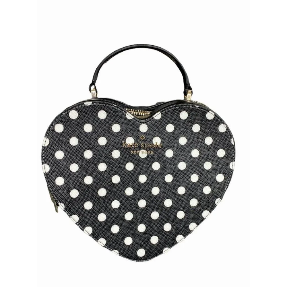 Kate Spade purse Love Shack Heart handbag crossbody in polka dots NWT - Picture 5 of 8
